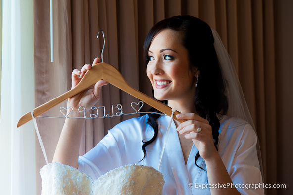 bride with wedding dress, Hilton Scotts Valley