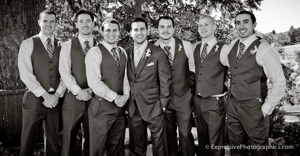 groom with groomsmen photo at hollins house